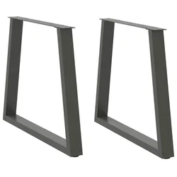 Noge za blagovaonski stol V-oblika 2 kom antracit 80 x (72-73,3) cm čelik
