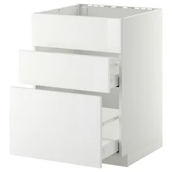 METOD / MAXIMERA Pod.ormarić sudop. i 3front/2fioke, bela/Ringhult bela, 60x60 cm