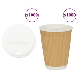 papirnate šalice za kavu s poklopcem 1000 kom 12 oz 300 ml