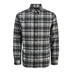 JACK & JONES Srajca JPRBLUBARKLEY temno siva/črna/bela