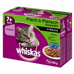 Ekonomično pakiranje Whiskas Senior vrećice 48 x 85 / 100 g - 7+ Miješani izbor u umaku (100 g / vrećica)