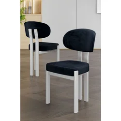 Hanah Home set trpezarijskih stolica Dore 4 kom, antracit tkanina Babyface, bele metalne noge