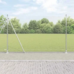 Heksagonalna ograda s betonskom osnovom 10 x 1,6 m Srebrna