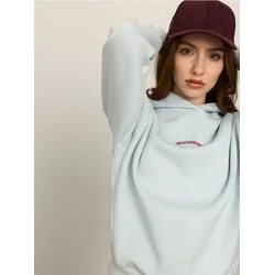 Sinsay - Oversize dukserica sa pamukom i printom - bledoplavo
