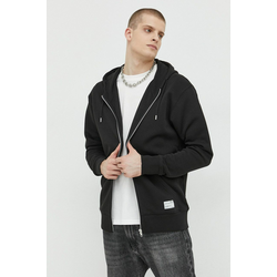 Bluza Solid moška, črna barva, s kapuco