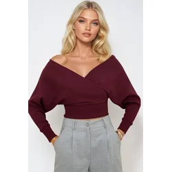 Trend Alacati Stili Ženska bluza dugih rukava ALC-019-053-BLZ, V-izrez, Šljivasta