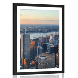 Plakat s paspartujem panorama New Yorka - 20x30 no frame