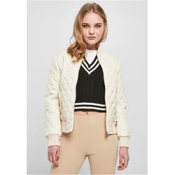 Womens Diamond Quilt Nylon Jacket Whitesand