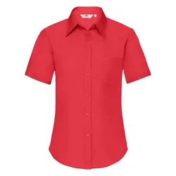 Fruit of the Loom Ženska košulja kratkih rukava Poplin, Crvena