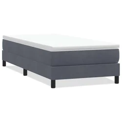 Vidaxl Box Spring Postelja brez vzmetnice Temno siva 100x210 cm Žamet