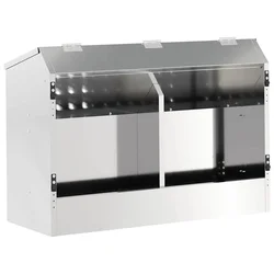 Hranilica za zečeve Srebrno 64.5 x 25.5 x 45.5 cm Cinkani čelik