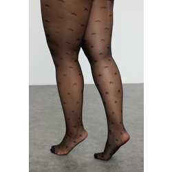 Trendyol Curve Black 15 Denim 2 Pack Minimal Star Patterned Plus Size Pantyhose