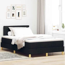 LED Box Spring Krevet s LED trakama Crna 120 x 200 cm tkanina