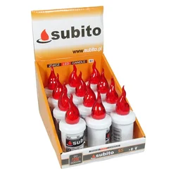 Vložek za svečo Subito S5 LED za nagrobno svetilko, rdeč, 12 kosov