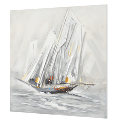 [art.work] Ročno izdelana slika-ladje-laneno platno, s klinastim podokvirjem-100x100x3,8 cm