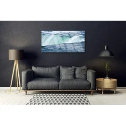 tulup.si Slika na steklu Slap narava vode 120x60 cm 4 obešalnika