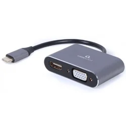 Adapter A-USB3C-HDMIVGA-01 USB Type-C to HDMI + VGA sivi