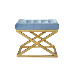 Atelier del Sofa Tabure 50x42x40cm, Zlatno-Tirkizno