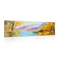 Slika scenerija gorskega jezera - 120x40