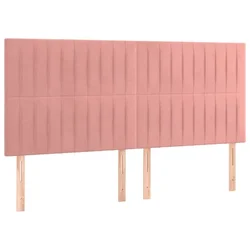 Vidaxl Vzglavje postelje roza 200x5x118/128 cm žamet