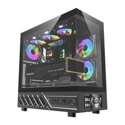 darkFlash Računalniško ohišje DarkFlash DS950V z zaslonom (črno) + 6 ventilatorjev