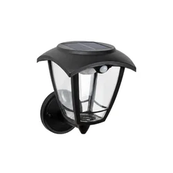 EUROLAMP solarna zidna lampa sa senzorom pokreta, 3W, 400lm, crna