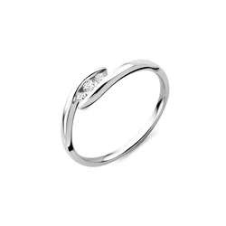 DIAMANT LETERNEL Prstan Ring aus 375 Weißgold mit Diamant srebrna