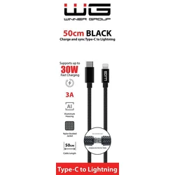 Winner Group - USB kabl Lightning / USB-C 60W 50cm crna