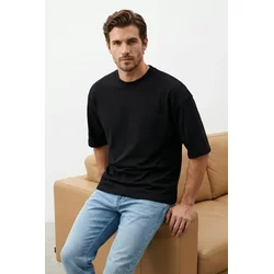 Trendyol Muška majica Tmnss25Ts00162, Crna
