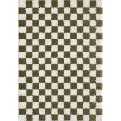 Temno zelena/kremno bela preproga 80x150 cm Grida – ESTE