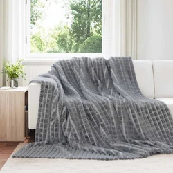 Pokrivači za bacanje 6 pcs Tamno siva 240 x 220 cm Runo