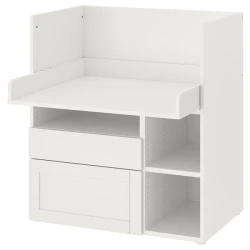 SMASTAD Radni sto, bela s okvirom/s 2 fioke, 90x79x100 cm