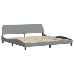 Vidaxl Posteljni okvir Dover svetlo siv 200x200 cm blago