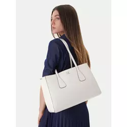Ročna torba Calvin Klein Ck Medium Work Tote LV04F3442G Bela