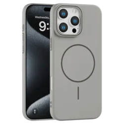 Rigid Silicone MagSafe maska za iPhone 15 Pro – siva
