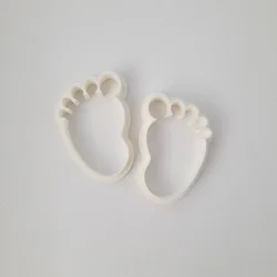 KREATIVNI SLATKIŠI Modla za kolače i ukrase Otisak stopala, 8 cm, Bela