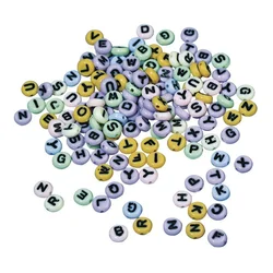 Rayher. Perle črke, plastične,okrogle,mešane barve, mm,40g,cca350kos