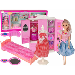 Doll with Clothes Wardrobe Room Furniture Wardrobe Bed AccessoriesGO – Kart na akumulator – (B-Stock) crveni