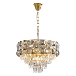 Luster na lancu LUXURIA 9xE14/40W/230V zlatni