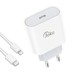 KONFULON Kućni punjač JK78 PD 20W Fast Charge sa PX11 60W kablom Type C na Lightning beli