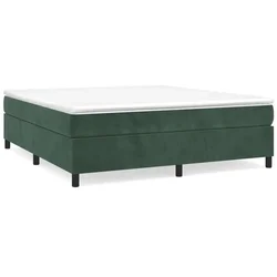 Vidaxl Box spring postelja z vzmetnico temno zelena 180x200 cm žamet