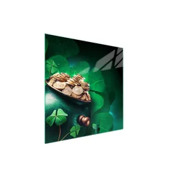 shumee Steklena zaščitna plošča za štedilnik 50x52 Leaf