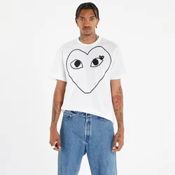 Majice Comme des Garçons PLAY Heart Logo Short Sleeve Tee UNISEX White XXS