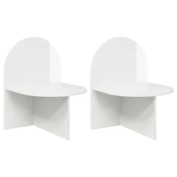 vidaXL Nočna omarica 2 pcs Bela visok sijaj 48 x 49 x 65 cm