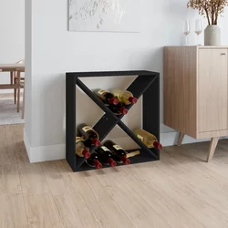 Ormarić za vino crni 62x25x62 cm od masivne borovine