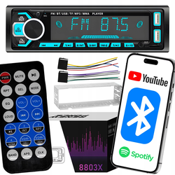 1DIN 12V RGB LCD FM avtoradio 4x60W 2x USB Bluetooth SD + daljinec