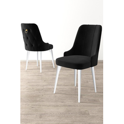 Hanah Home Set stolica Newa, 46x94x46 cm, 2 komada, Crno-bele