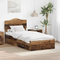 Krevetna konstrukcija Staro drvo 90 x 190 cm Konstruirano drvo Smeđa 196 x 93 x 90 cm