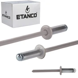 Aluminijaste odprte zakovice 4,8x12 mm RAL 9007