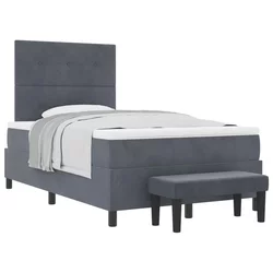 Krevet s opruga kutije Tamno siva 200 x 120 cm Baršun